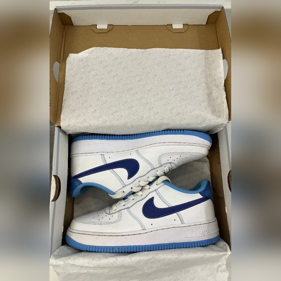Nike Air Force 1 Low S50 White University Blue (GS) size 7Y - Picture 6 of 6